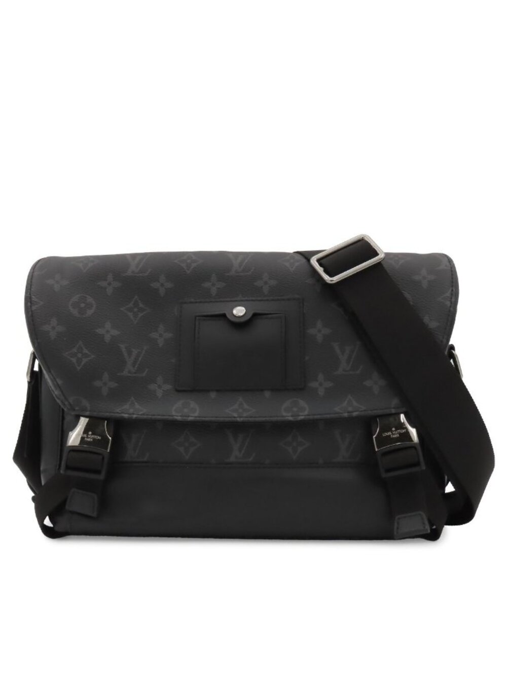 Louis Vuitton Messenger Voyage Black Silver Monogram Eclipse Shoulder Bag